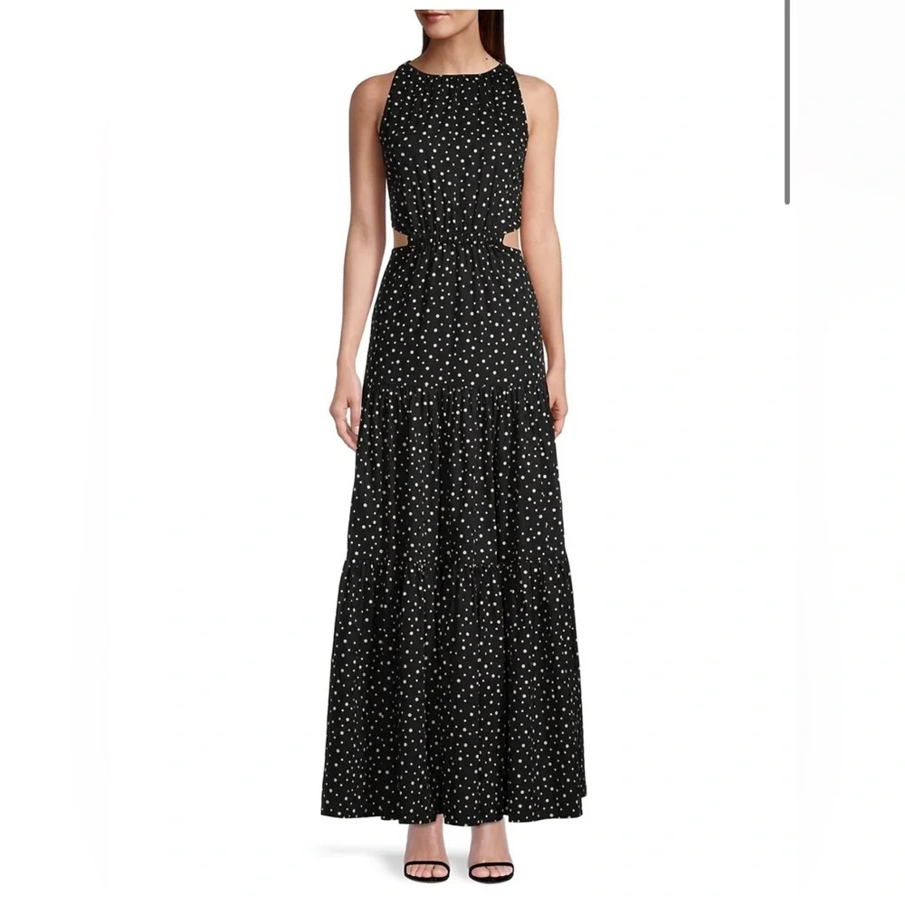 Significant Other: Poppy Polkadot Cut-out Midi Dress - Picture 5 of 8